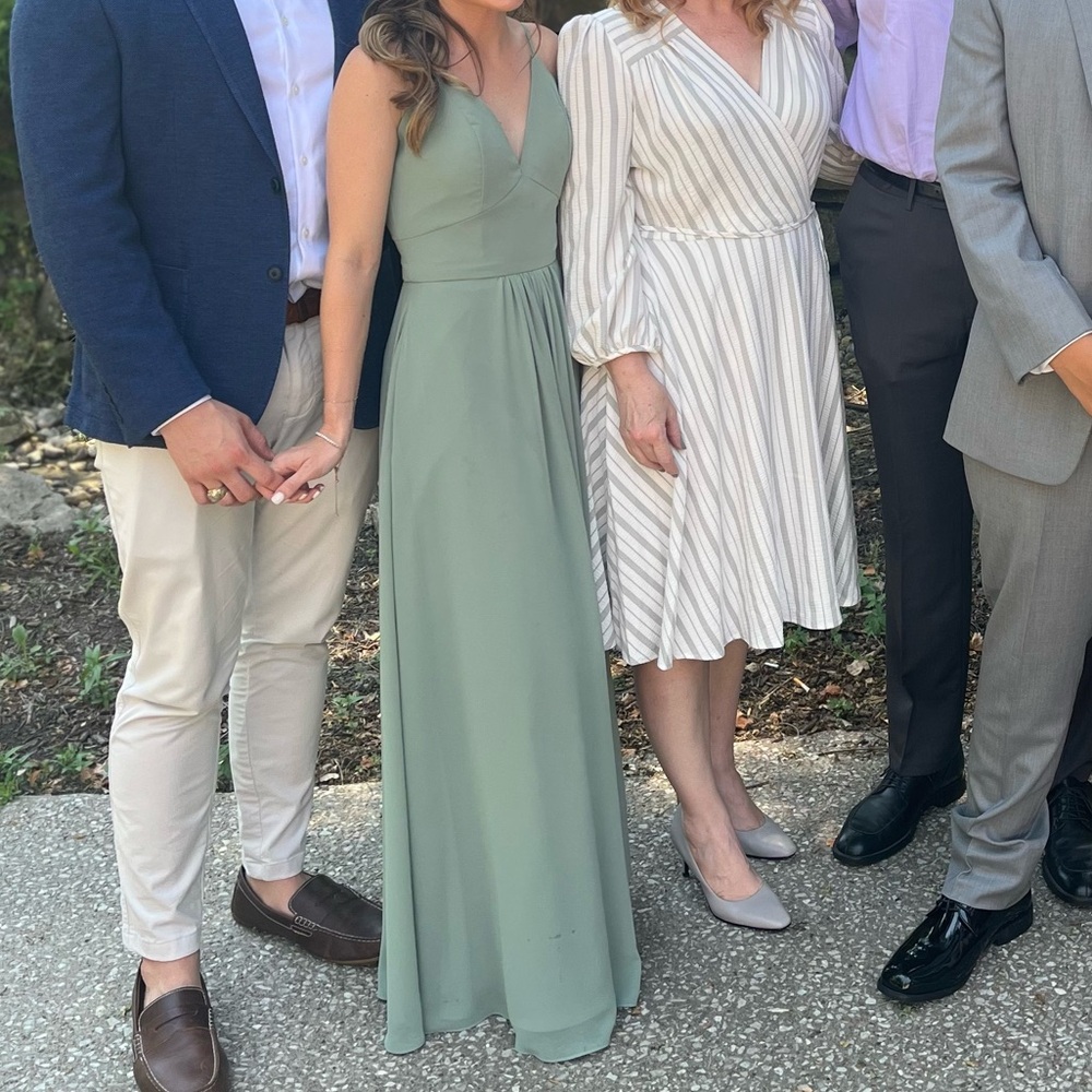 Long sage green dress